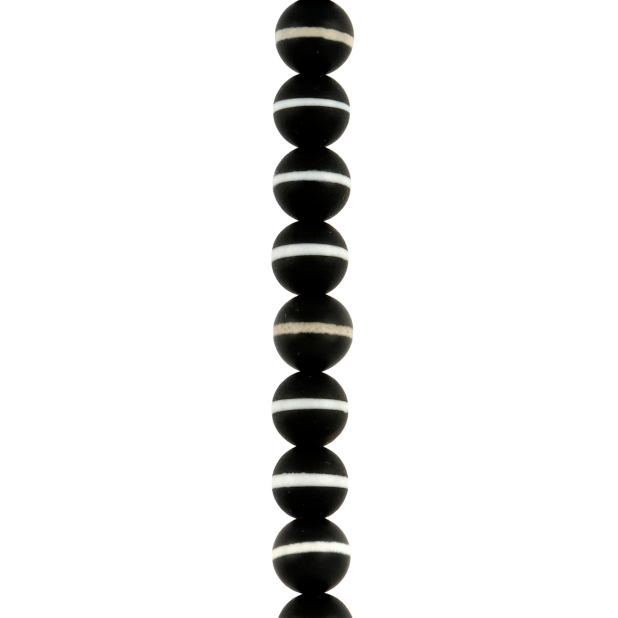 Black & White Dyed Agate Round Beads, 7.5mm by Bead Landing™